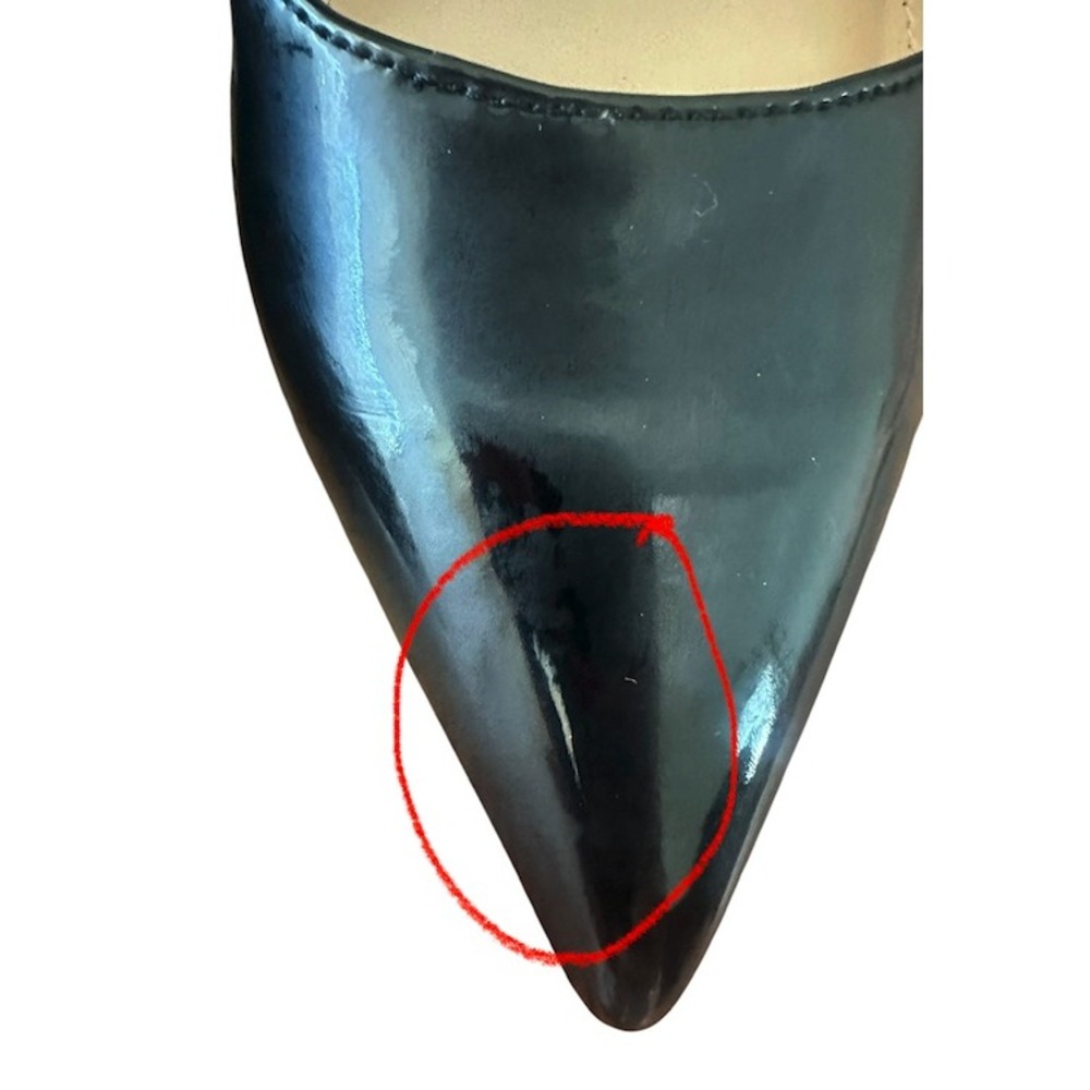 Katy Perry The Memphis Heels Black Patent Leather Gold Geometric Pump Size 8.5 - Picture 4 of 5